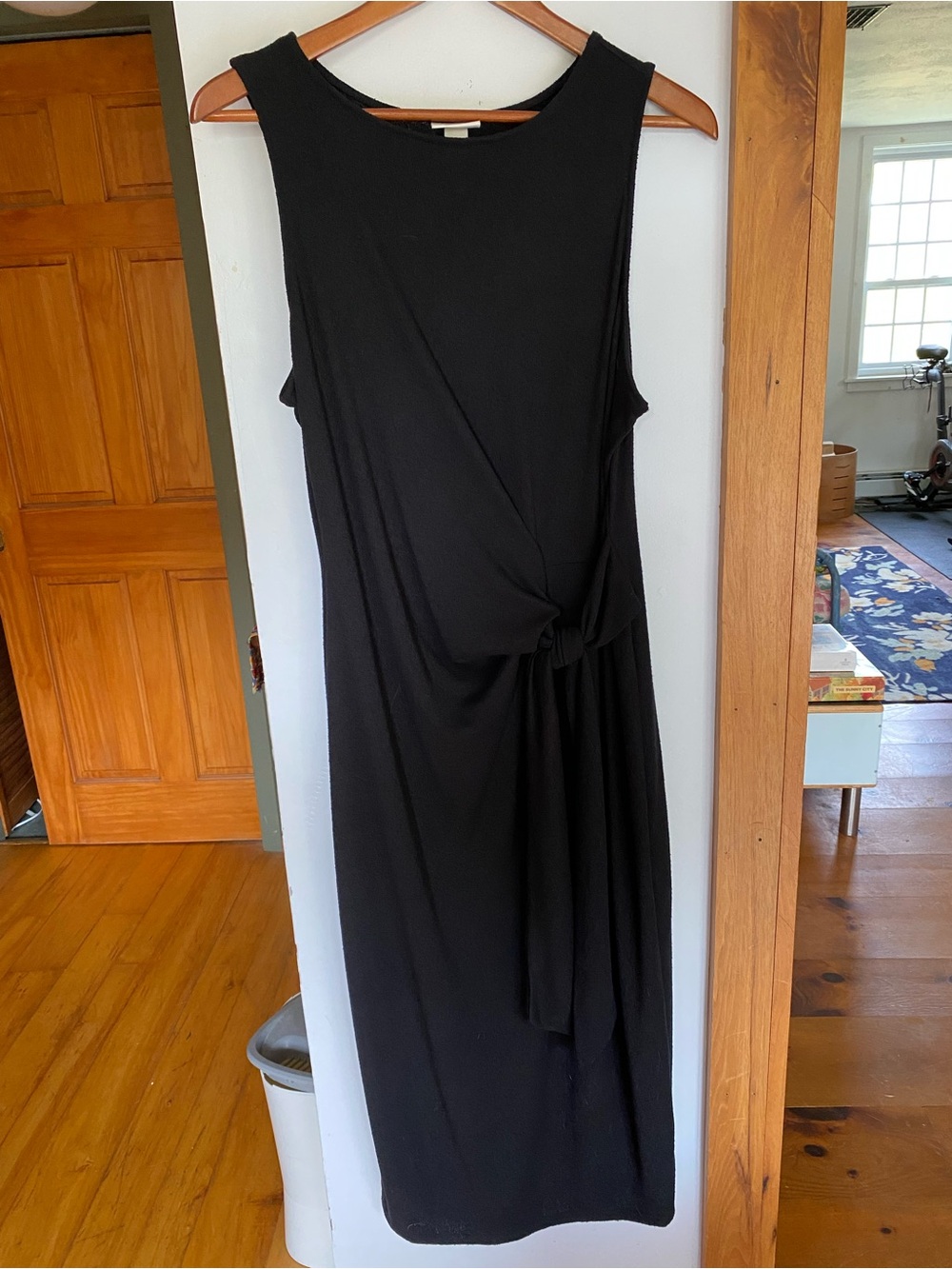 Ava & Viv Black Sleeveless Twist-Knot Midi Dress